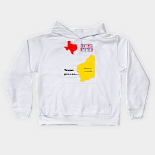 Texas please... dark text Kids Hoodie